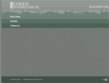 Tablet Screenshot of cohenconstructioninc.com